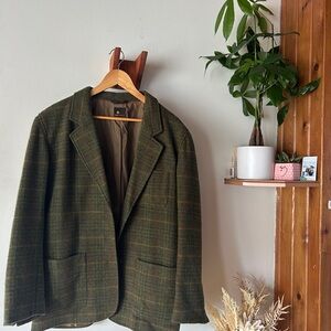 Vintage Green Plaid Blazer
